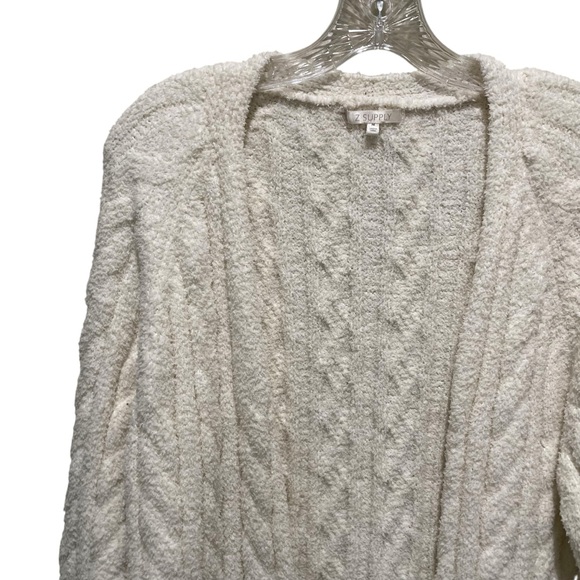 Z Supply Cate Cable Knit Cardigan Sweater Sea Salt Women’s Size Medium - Picture 6 of 11